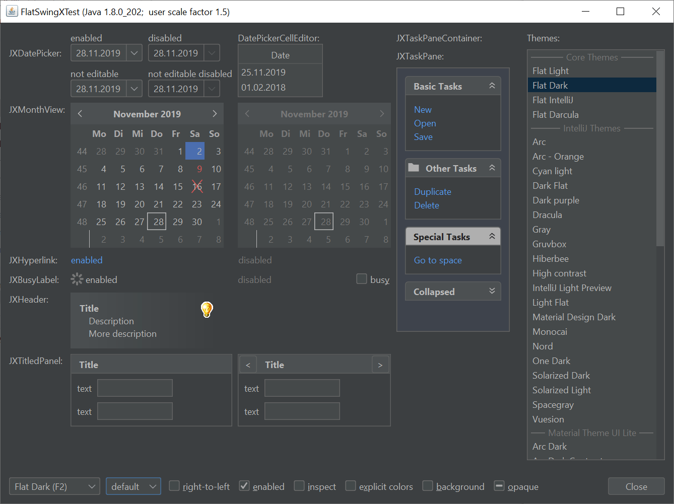 Flat Dark SwingX Demo